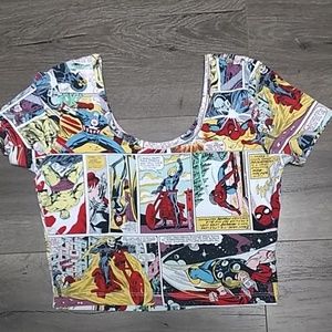 Marvel white crop top